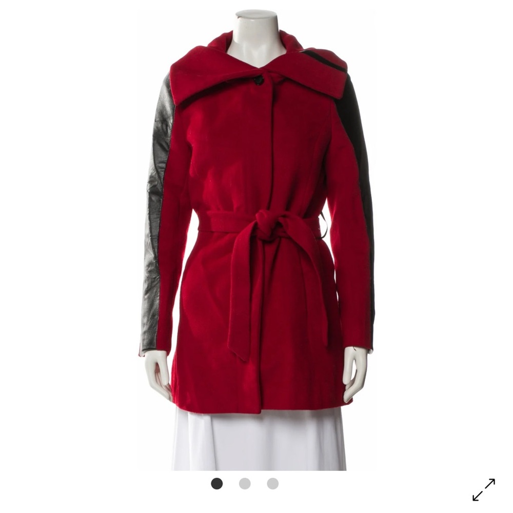 Searle Red and Black Trim Women's Coat